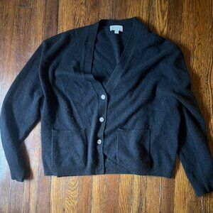 j crew black cashmere cardigan